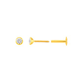 22K Yellow Gold Cubic Zirconia Medium Chic Nose Pin with Screwback with gold weight of 0.18g